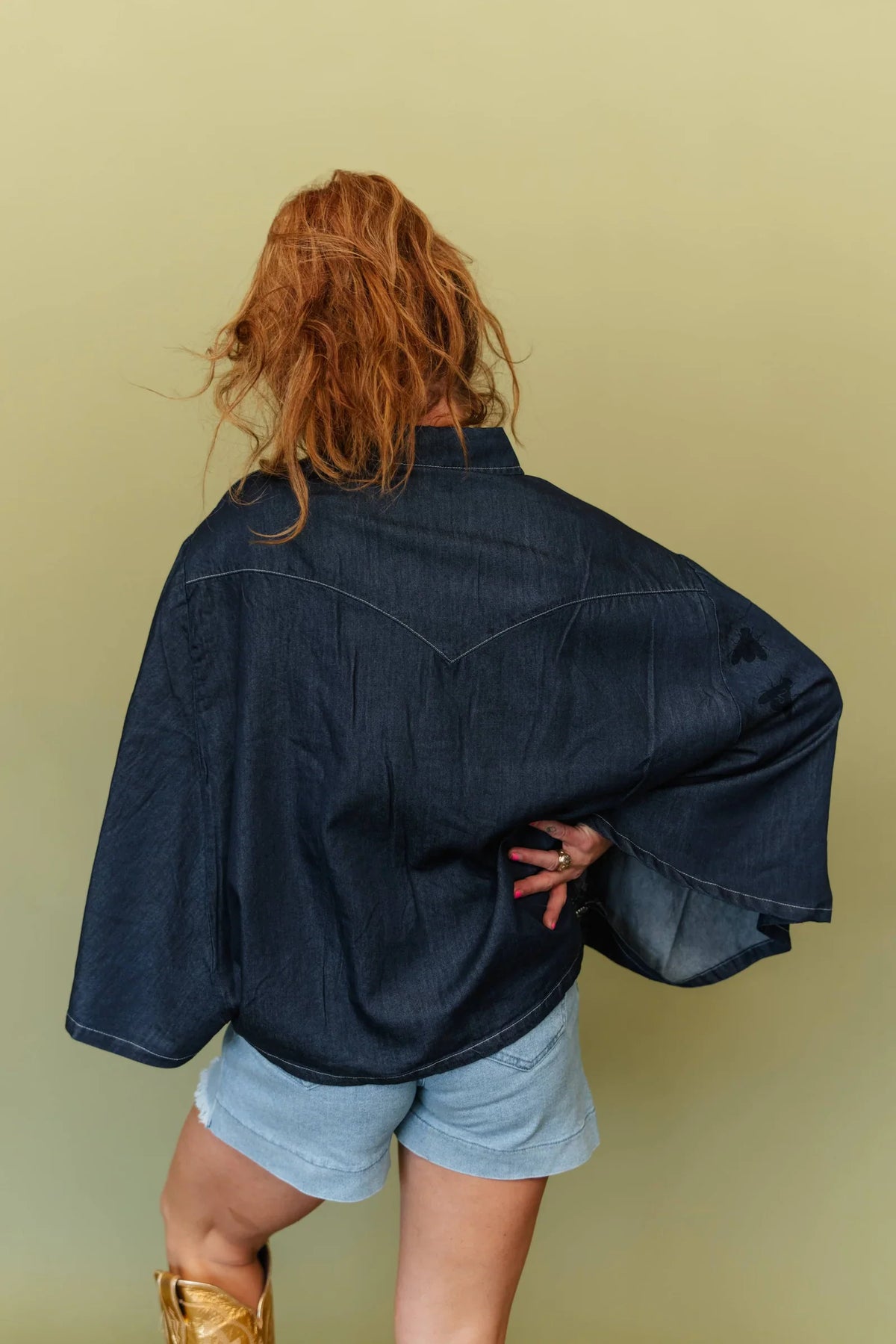 The Blu Outlaw Denim Poncho Top