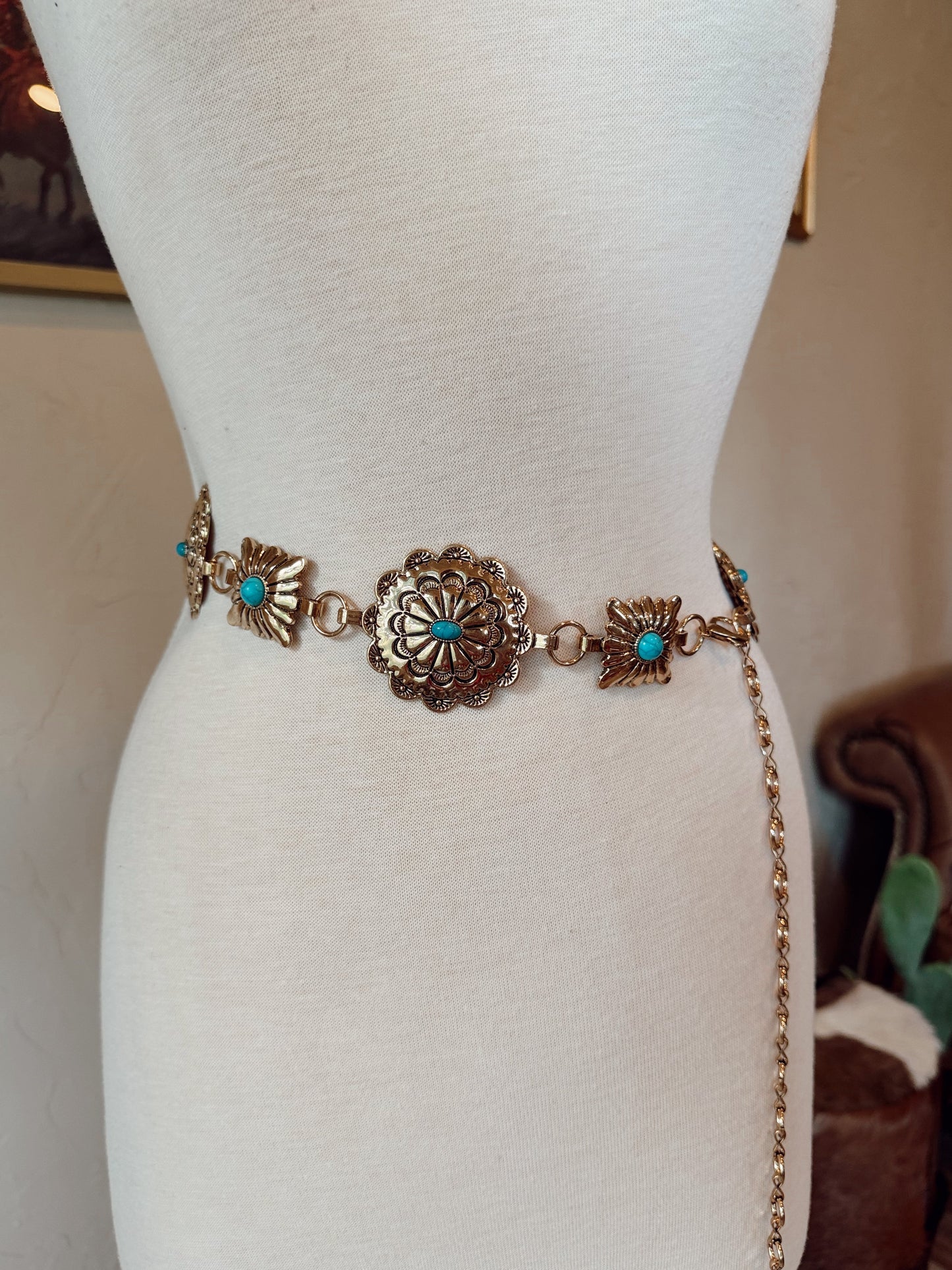 The Stevie Concho Belt in Gold