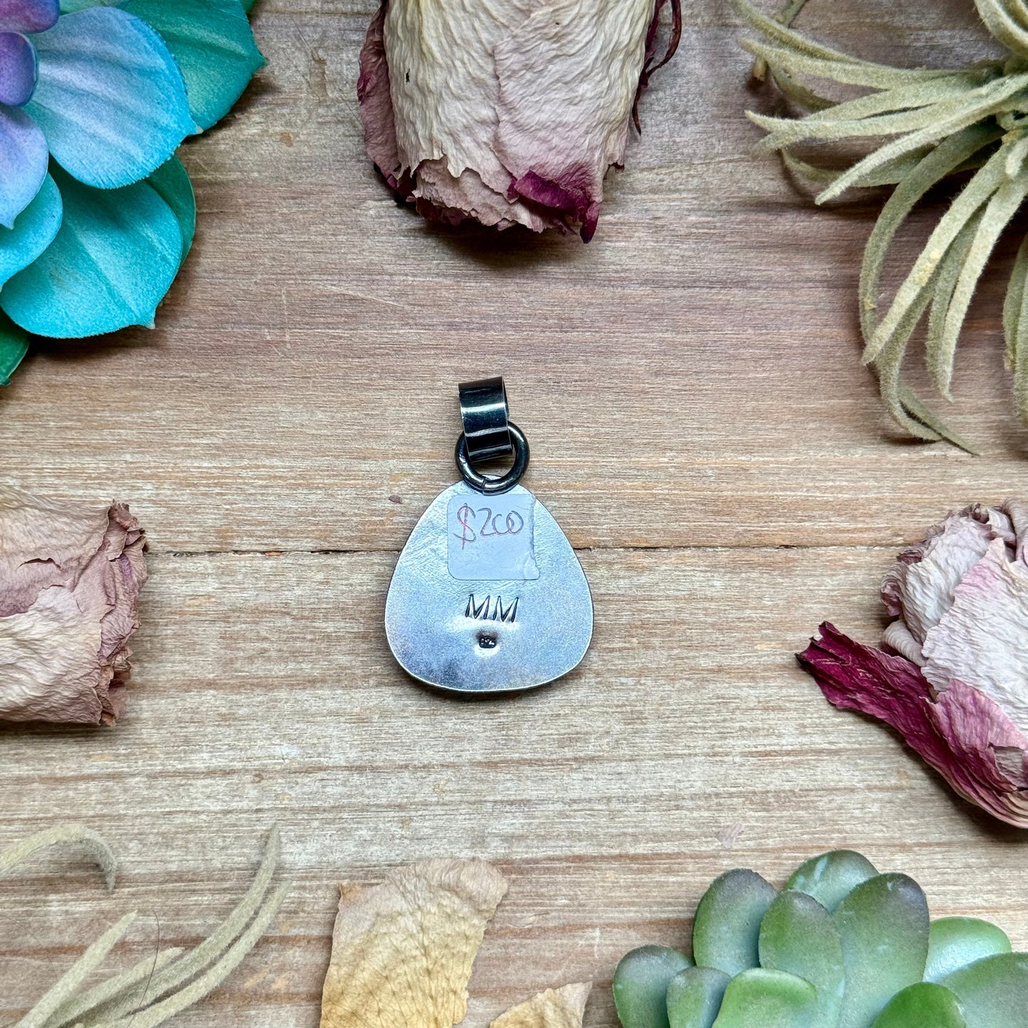 MJ Turquoise Sterling Silver Pendant – Rounded Triangle