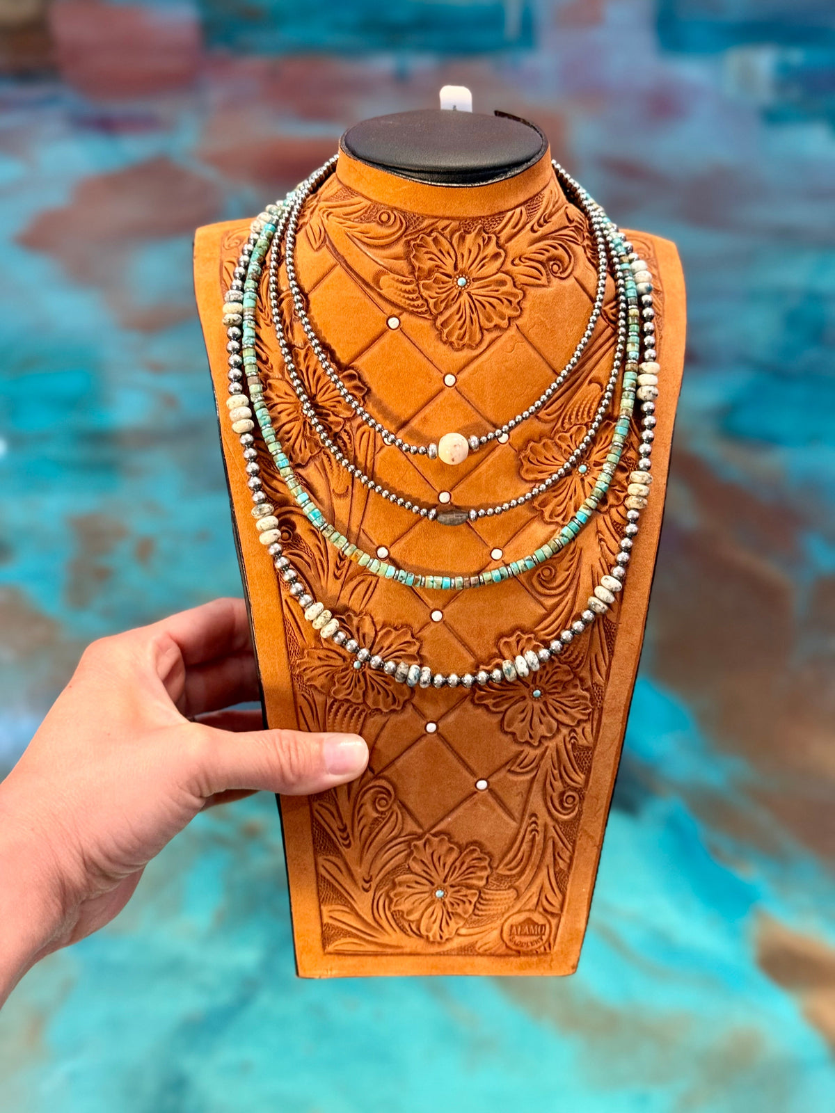 Wild Horse, Labradorite, Turquoise & K2 Azurite 4-Piece Necklace Stack