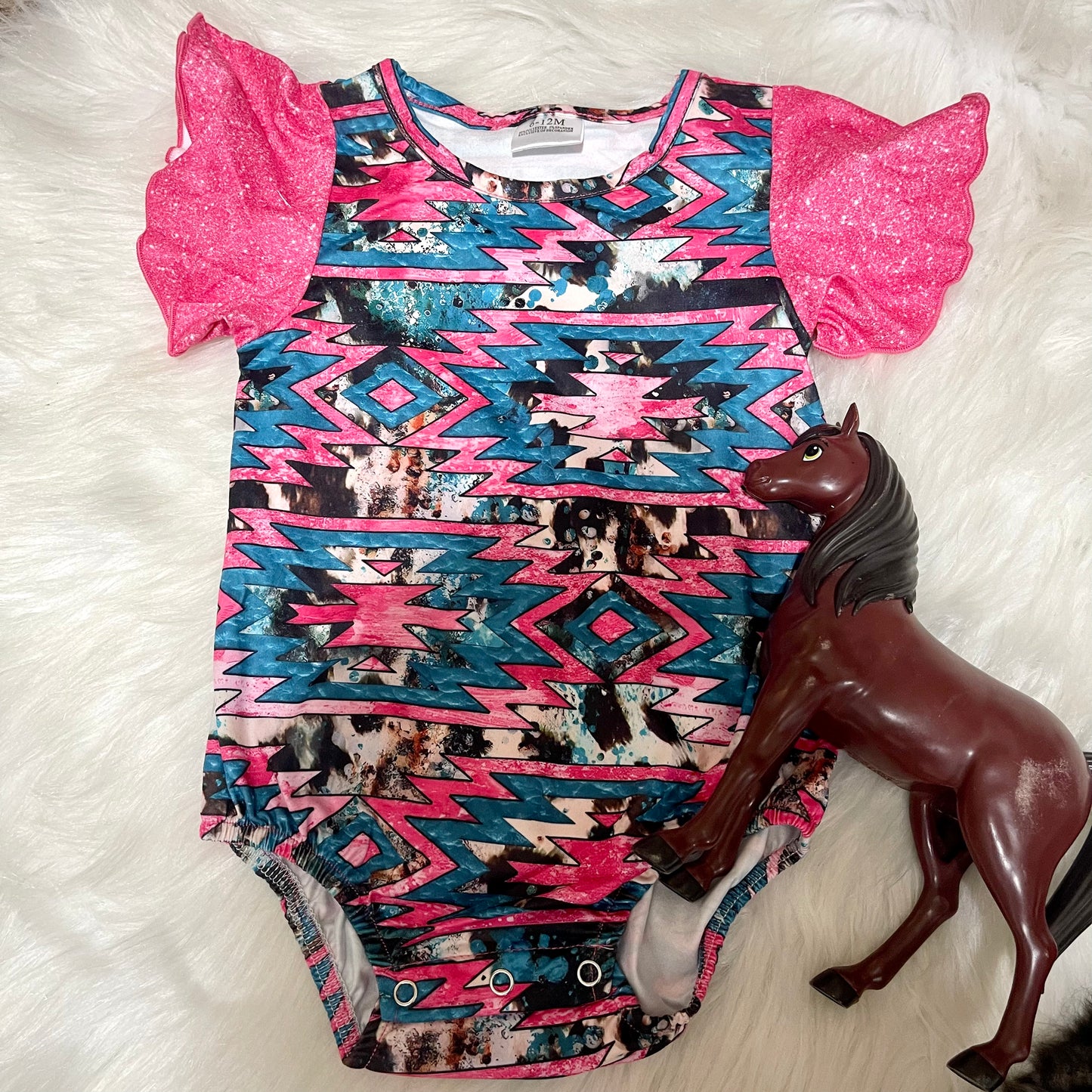 Aztec Flutter Sleeve Snap Bodysuit