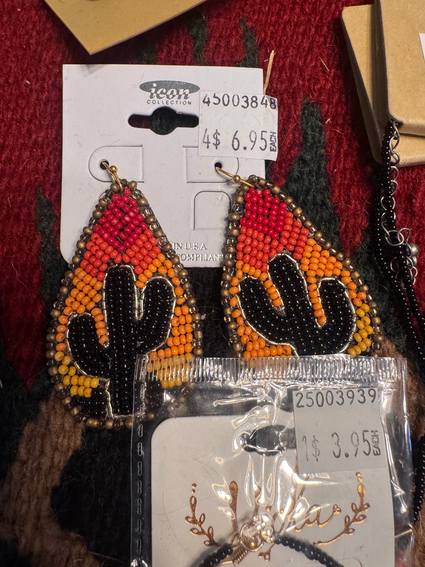 Sun set cactus beade earring