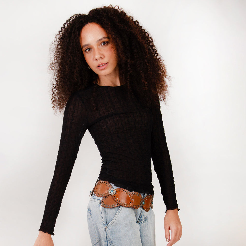Loyal West Alta Buena Leather Belt In Calfskin