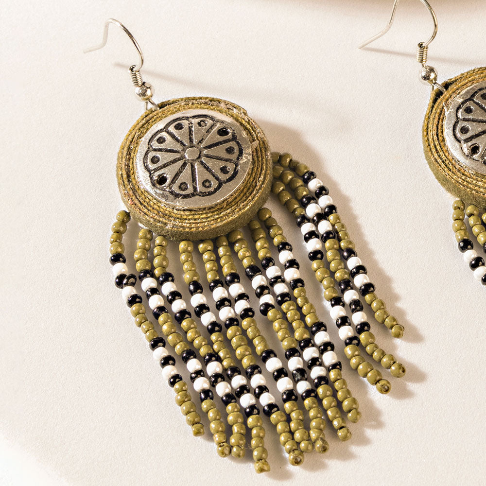 Myra Cheyenne Drop Earrings in Char Black