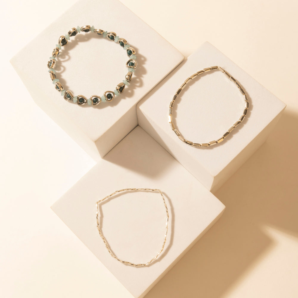 Myra Heart Trails Bracelet in Mist Blue
