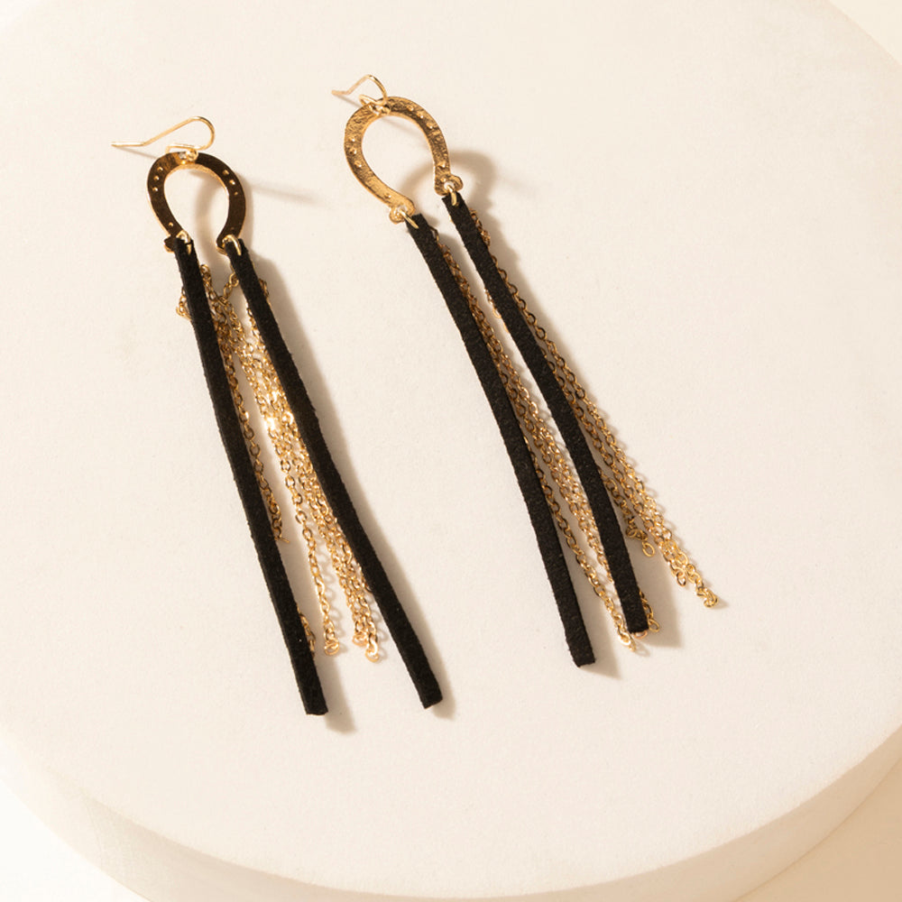 Myra Moonshine Dangle Earrings in Brass Glow