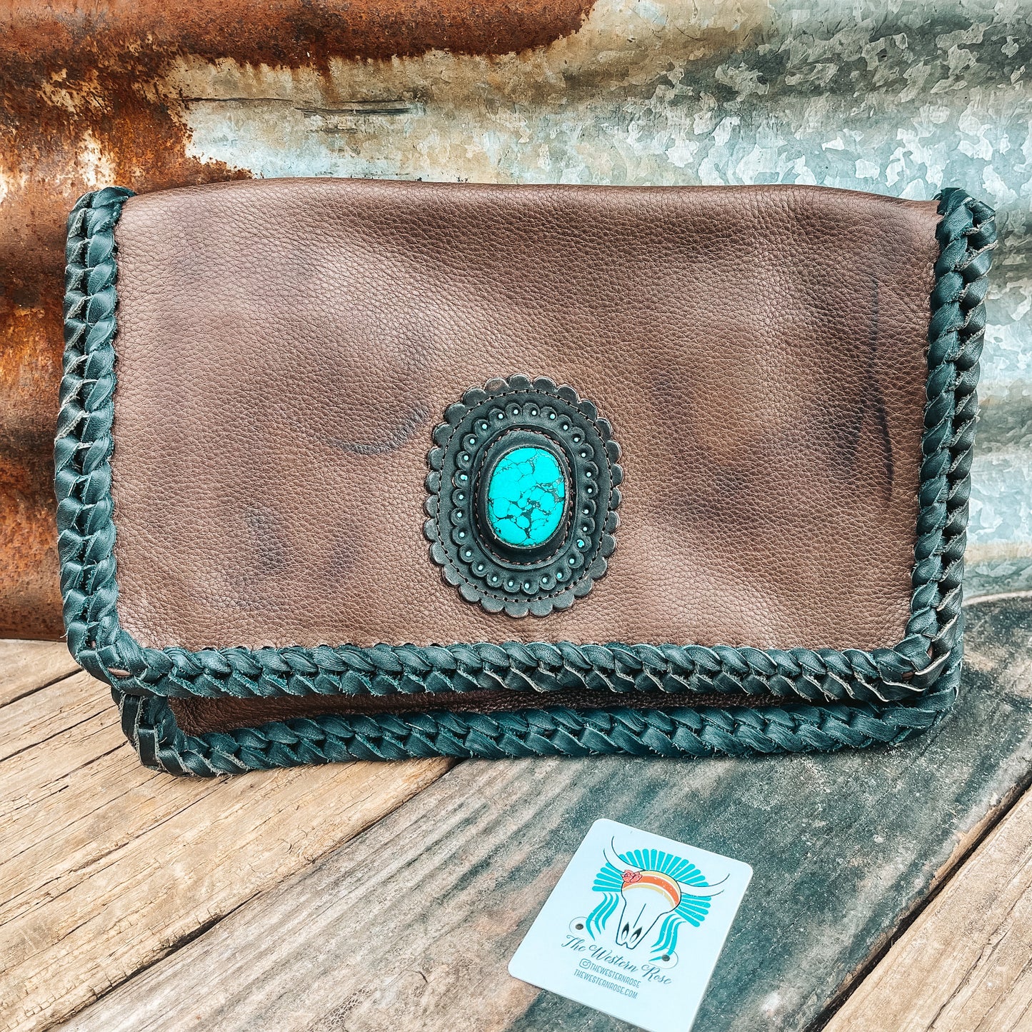 Laken Chocolate Leather Crossbody Bag