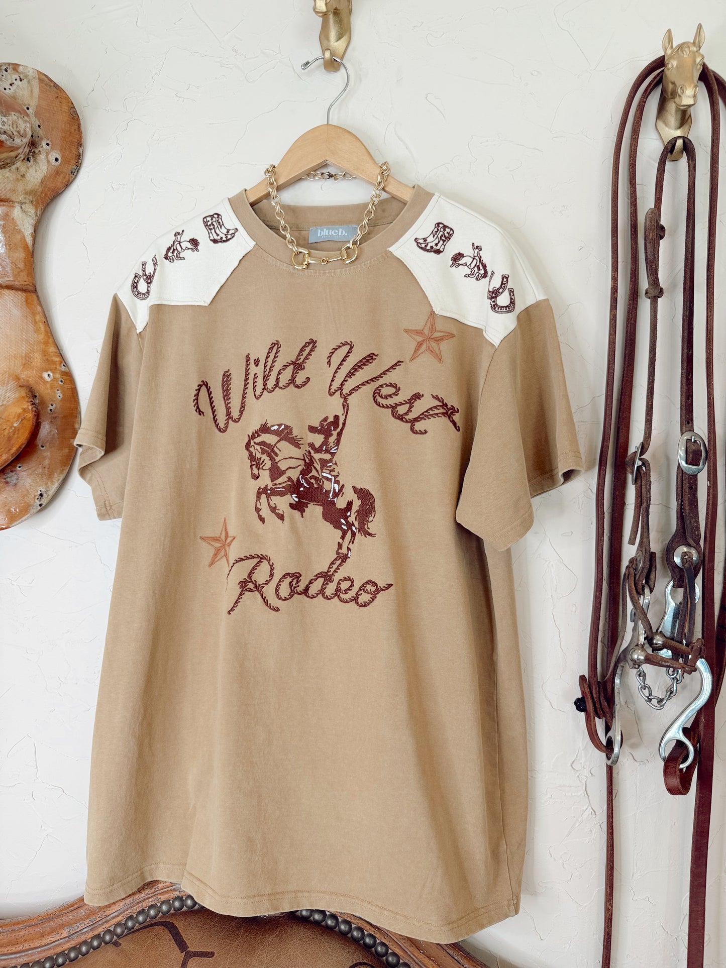 The Wild West Rodeo Embroidered T-Shirt Dress