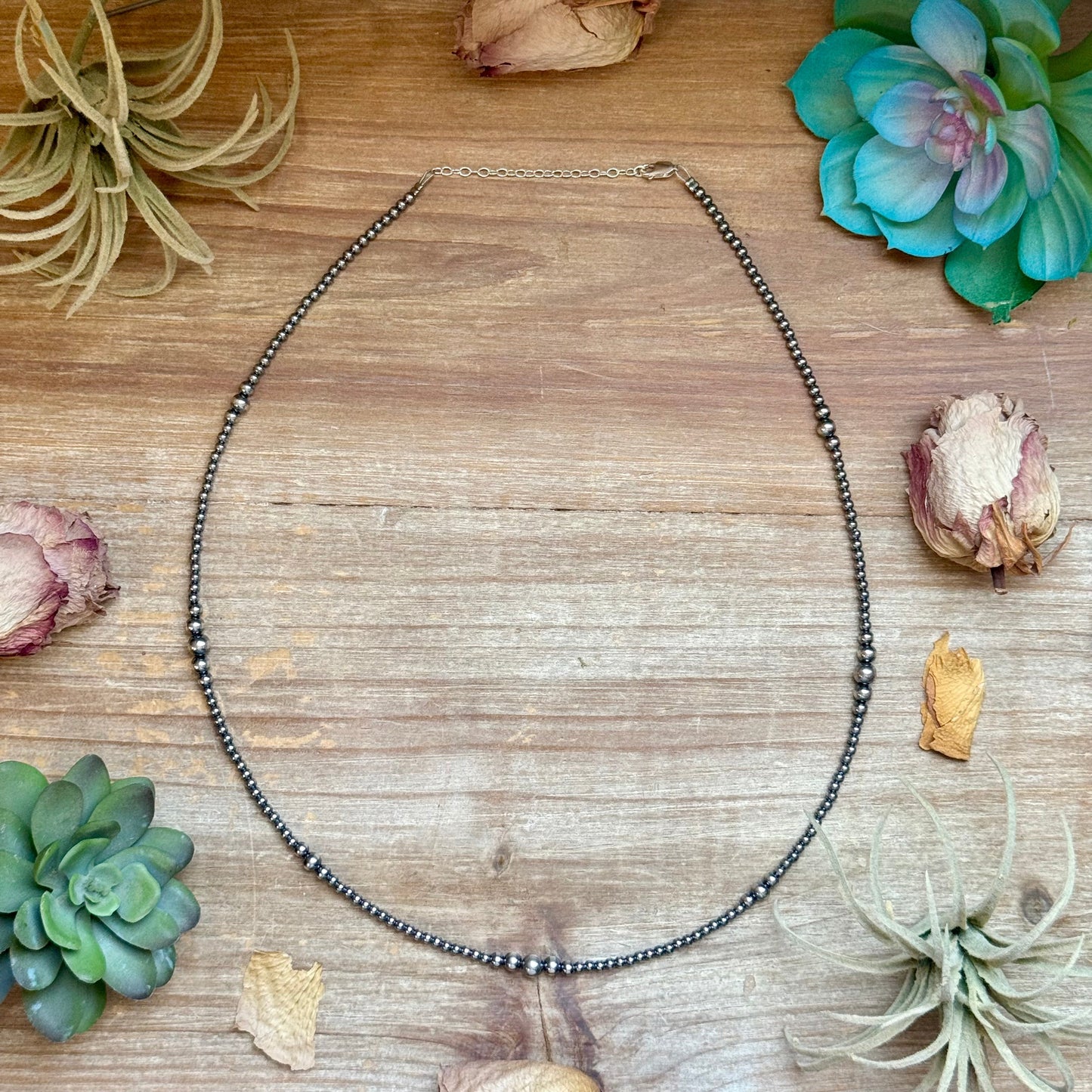3mm 22” Graduated Sterling Silver Pearl Necklace