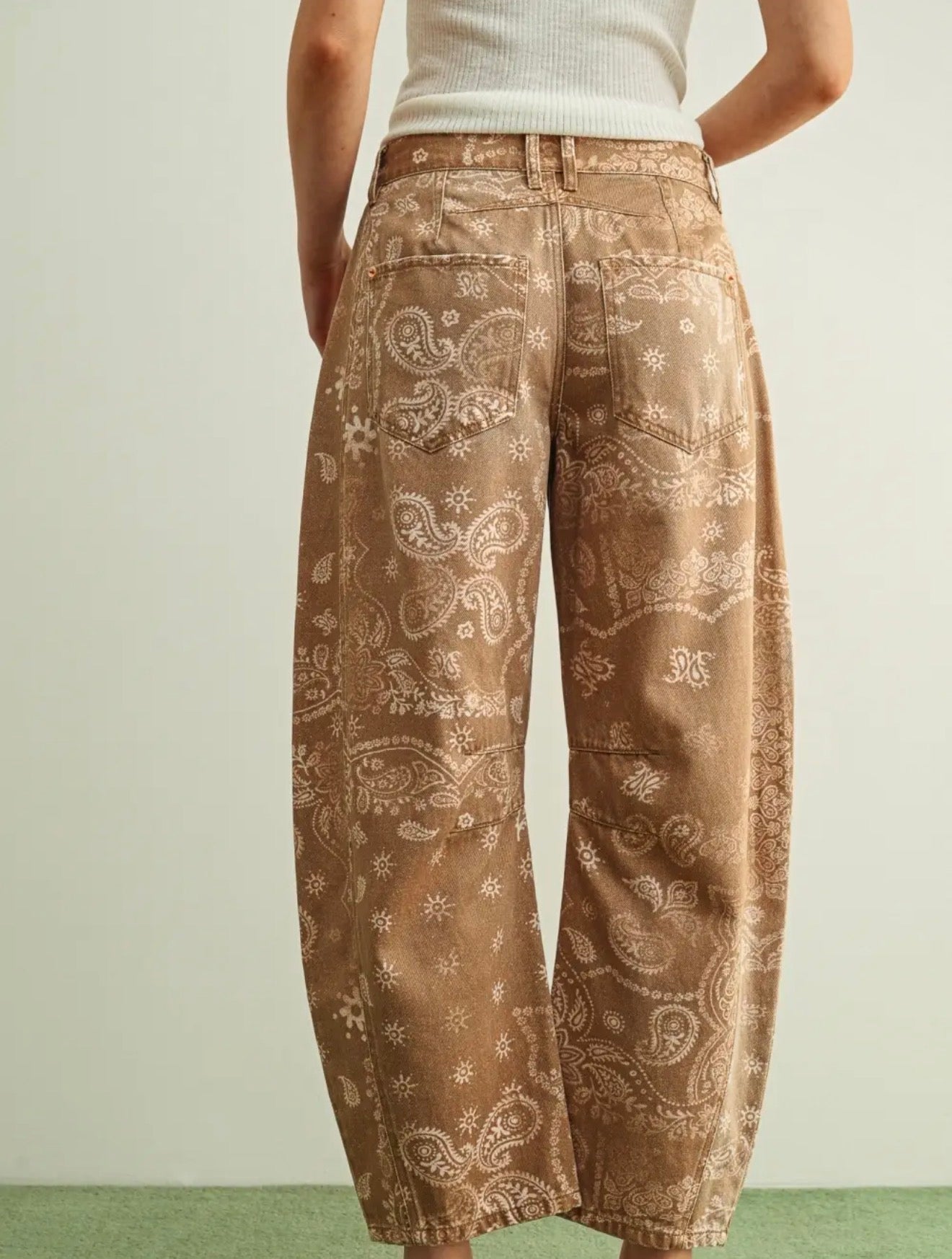 The Dun Paisley Barrel Jeans