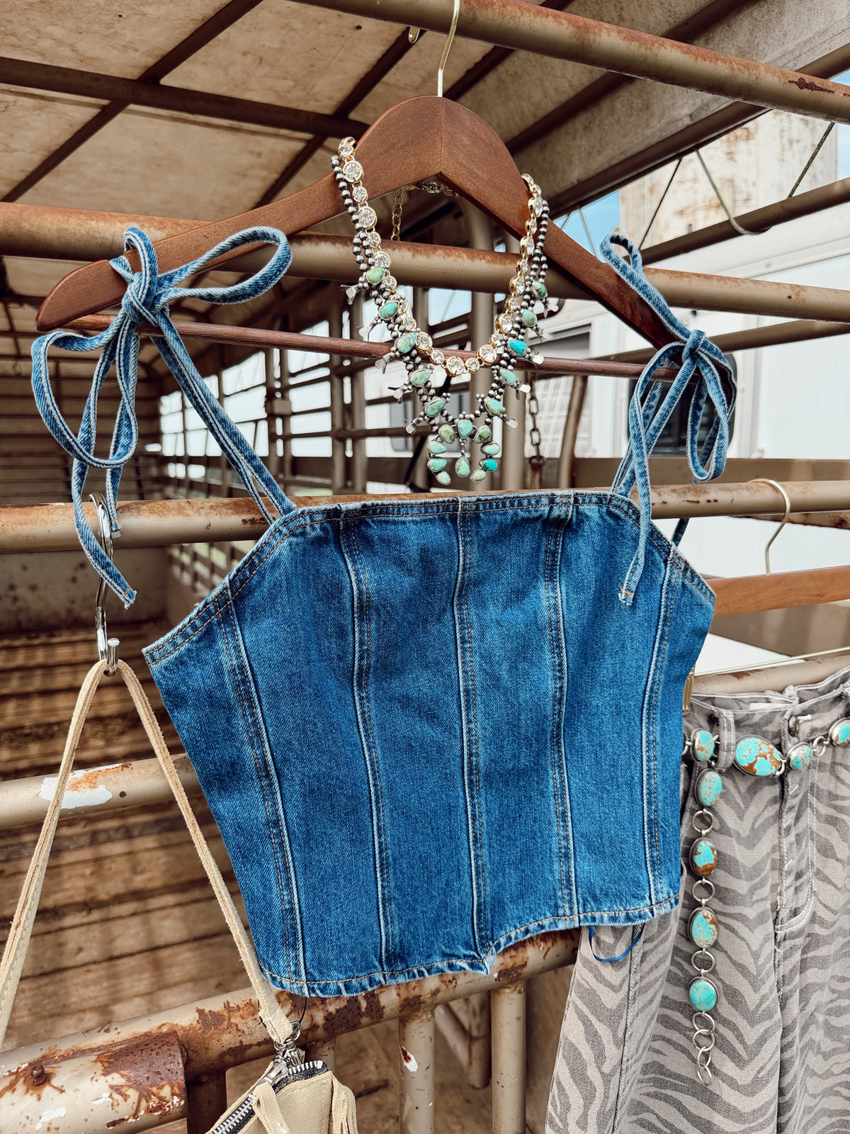 The Dumas Denim Corset Top