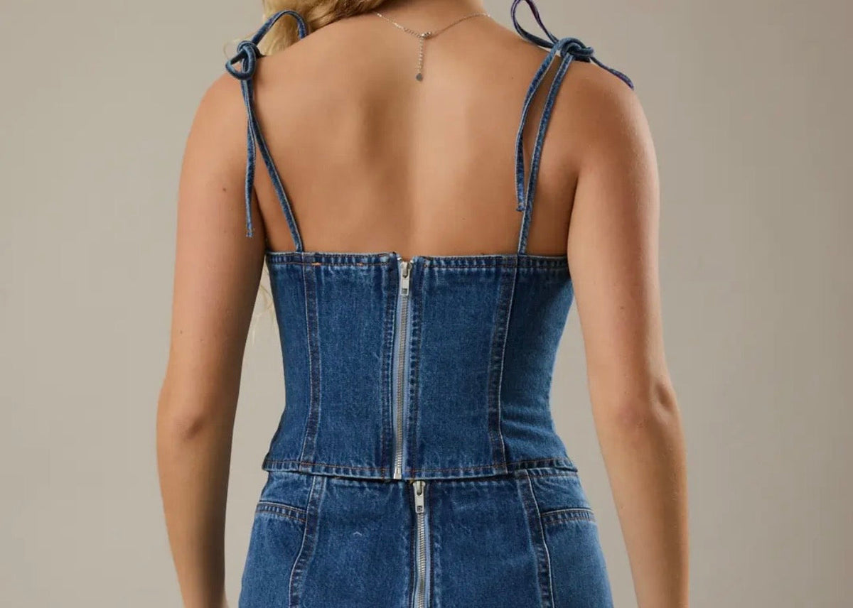 The Dumas Denim Corset Top