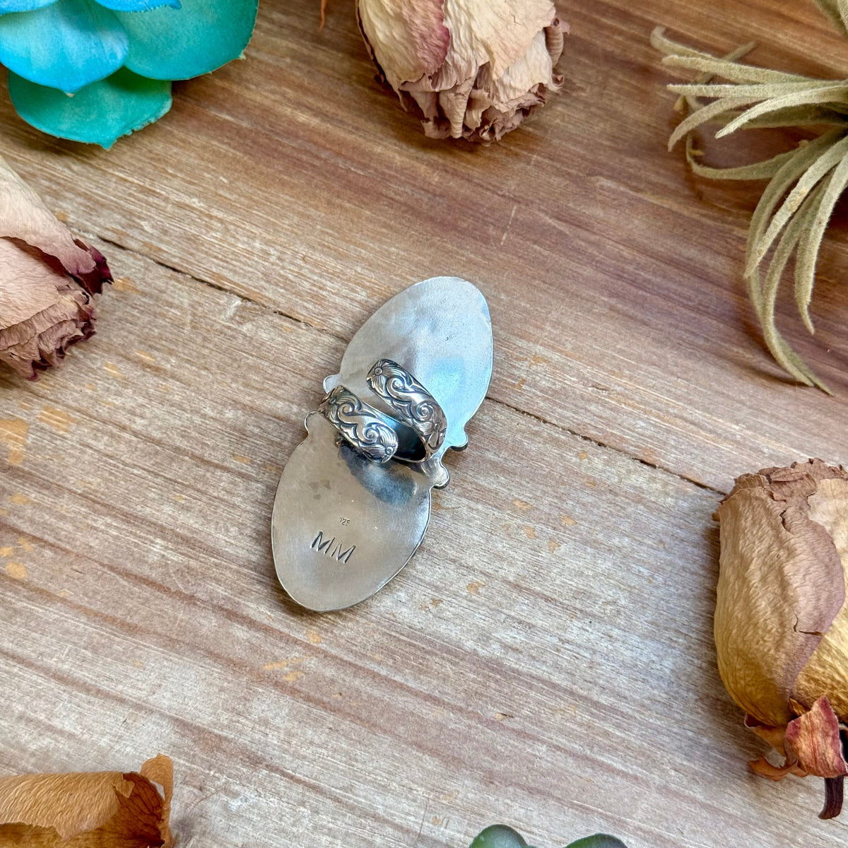 MJ Ring Two-Stone Blue Turquoise Statement Ring