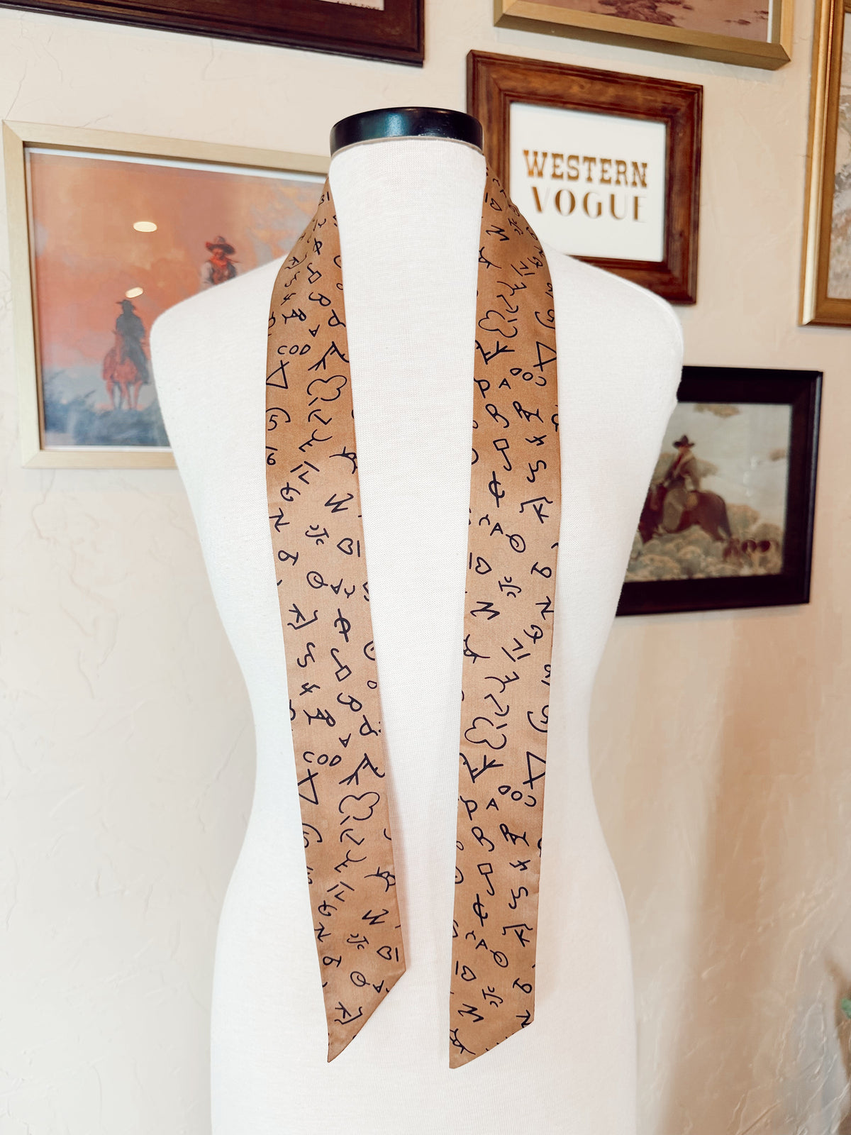The Branded Twilly in Tan