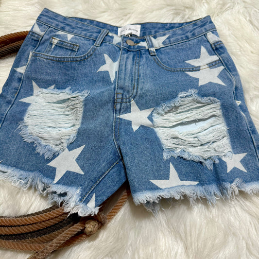 Star Denim Shorts