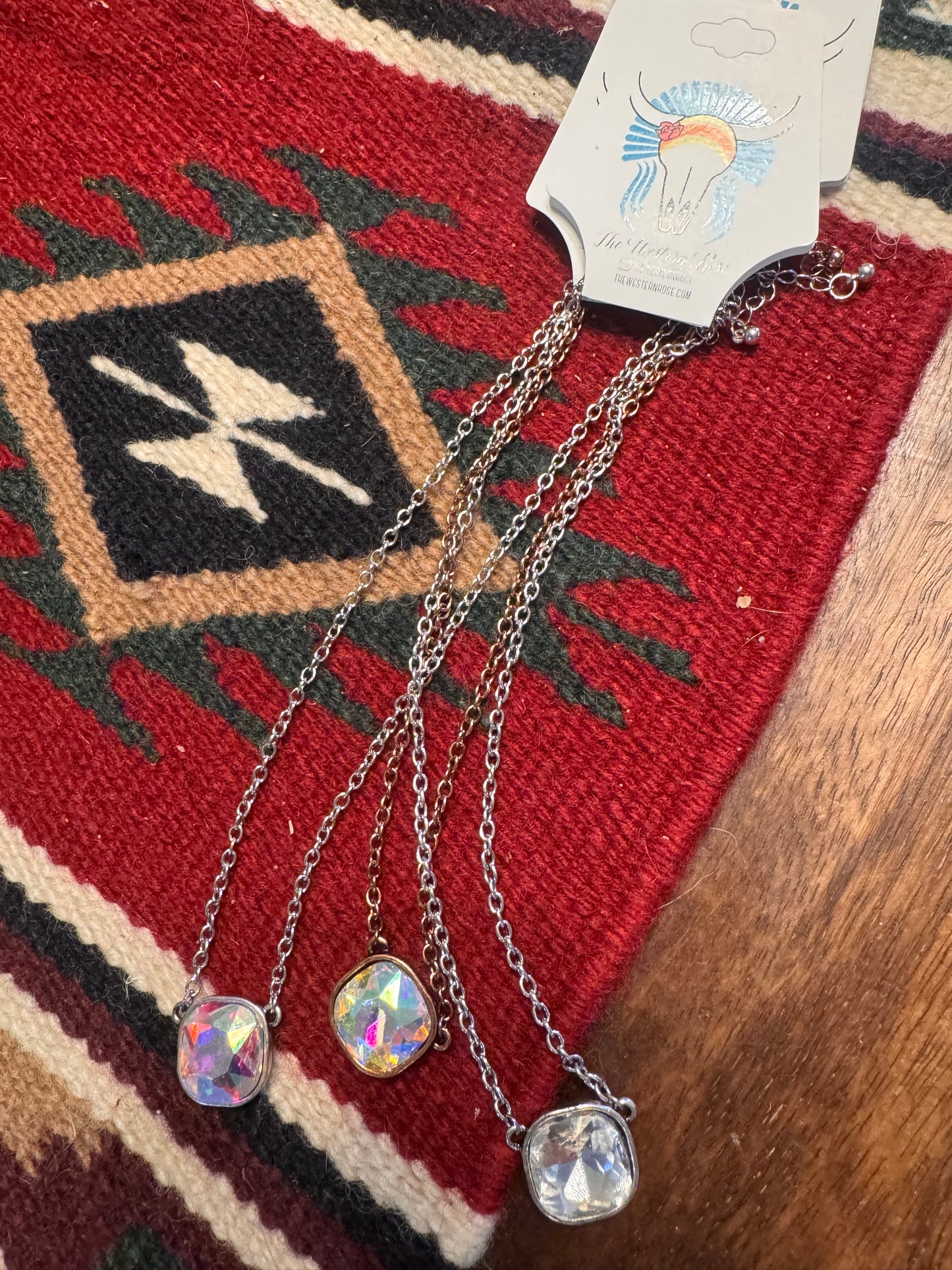 Rhinestone necklce - 3 colorways