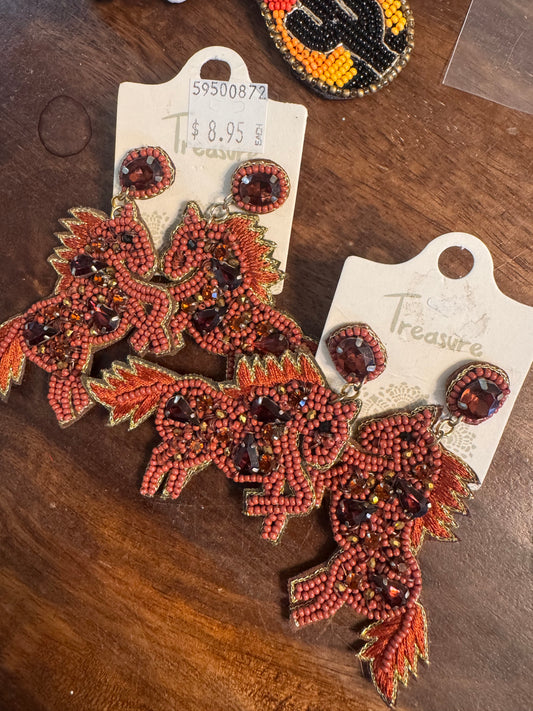 Beaded horse earring