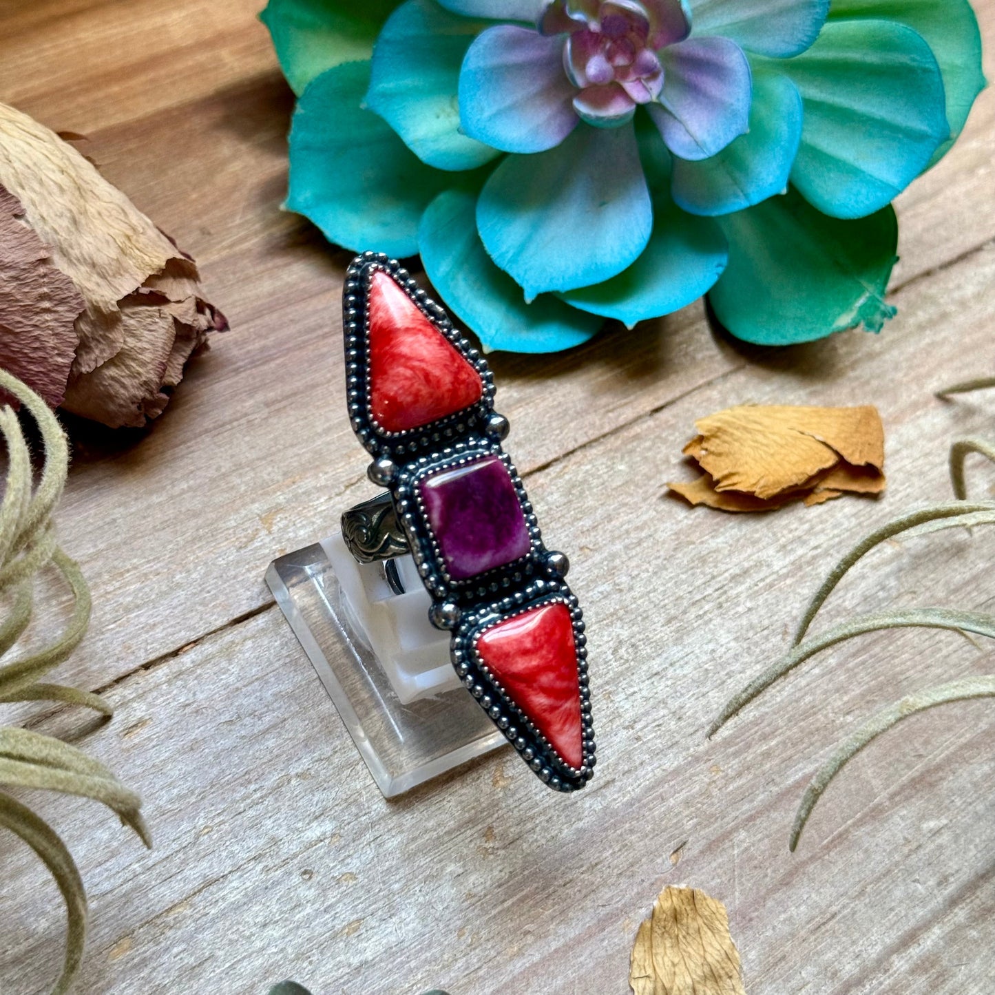 MJ Ring Red & Purple Spiny Ring