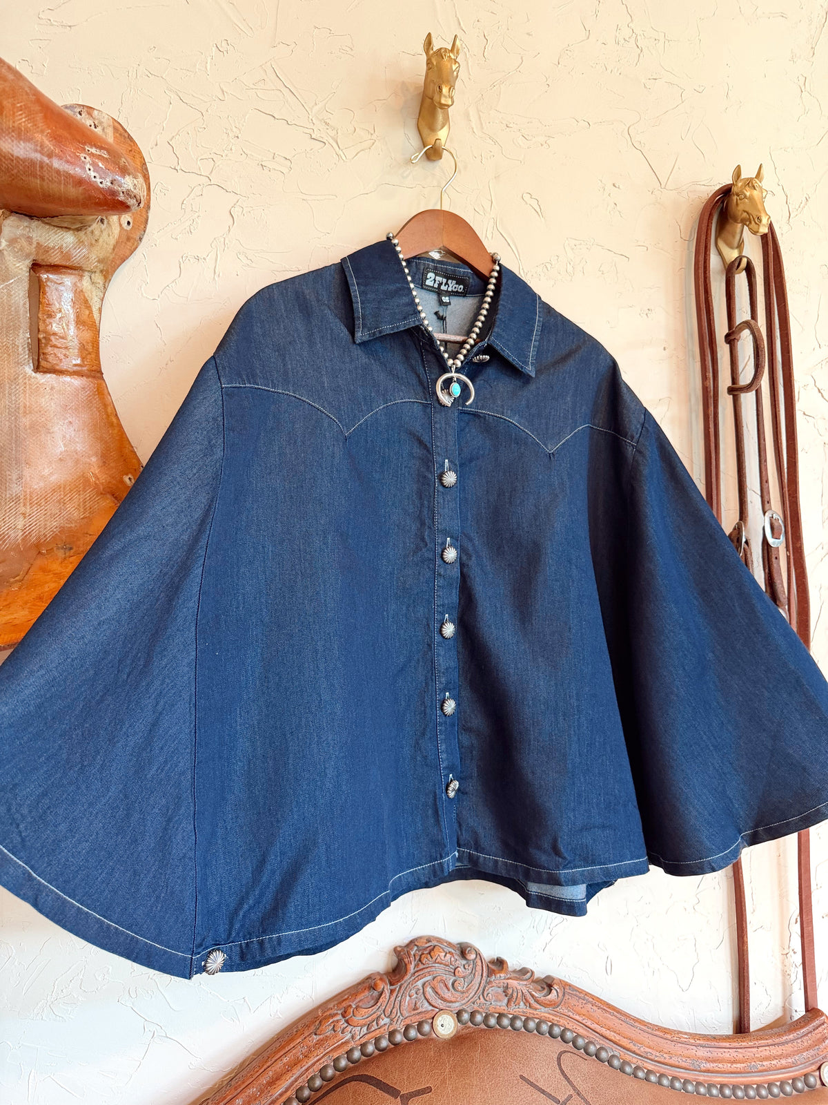 The Blu Outlaw Denim Poncho Top