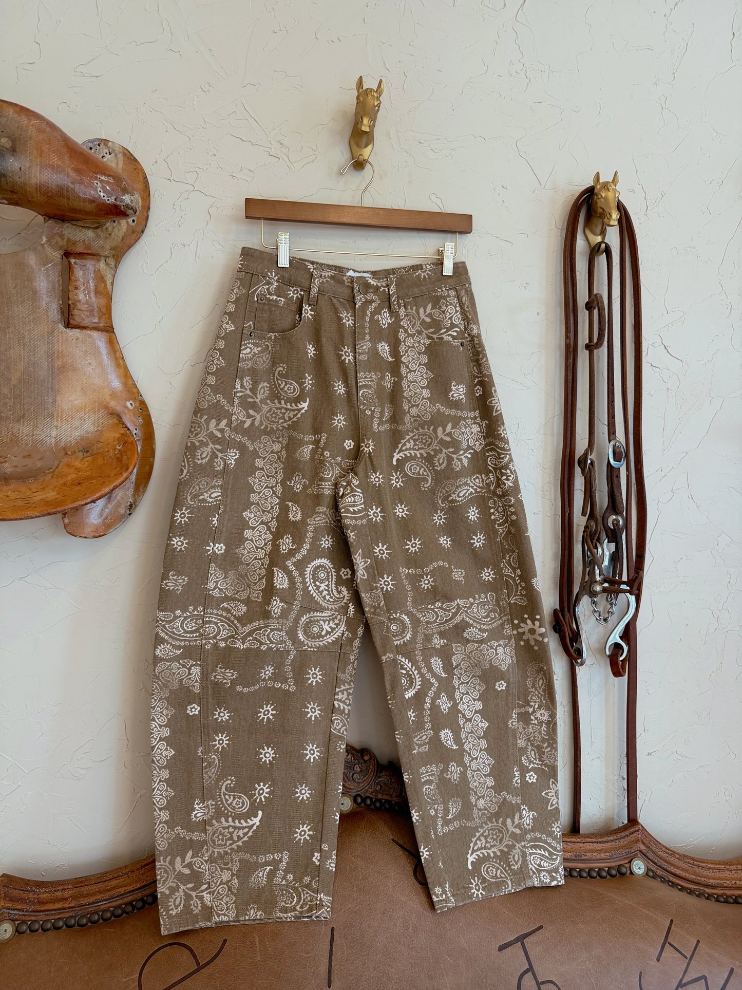 The Dun Paisley Barrel Jeans
