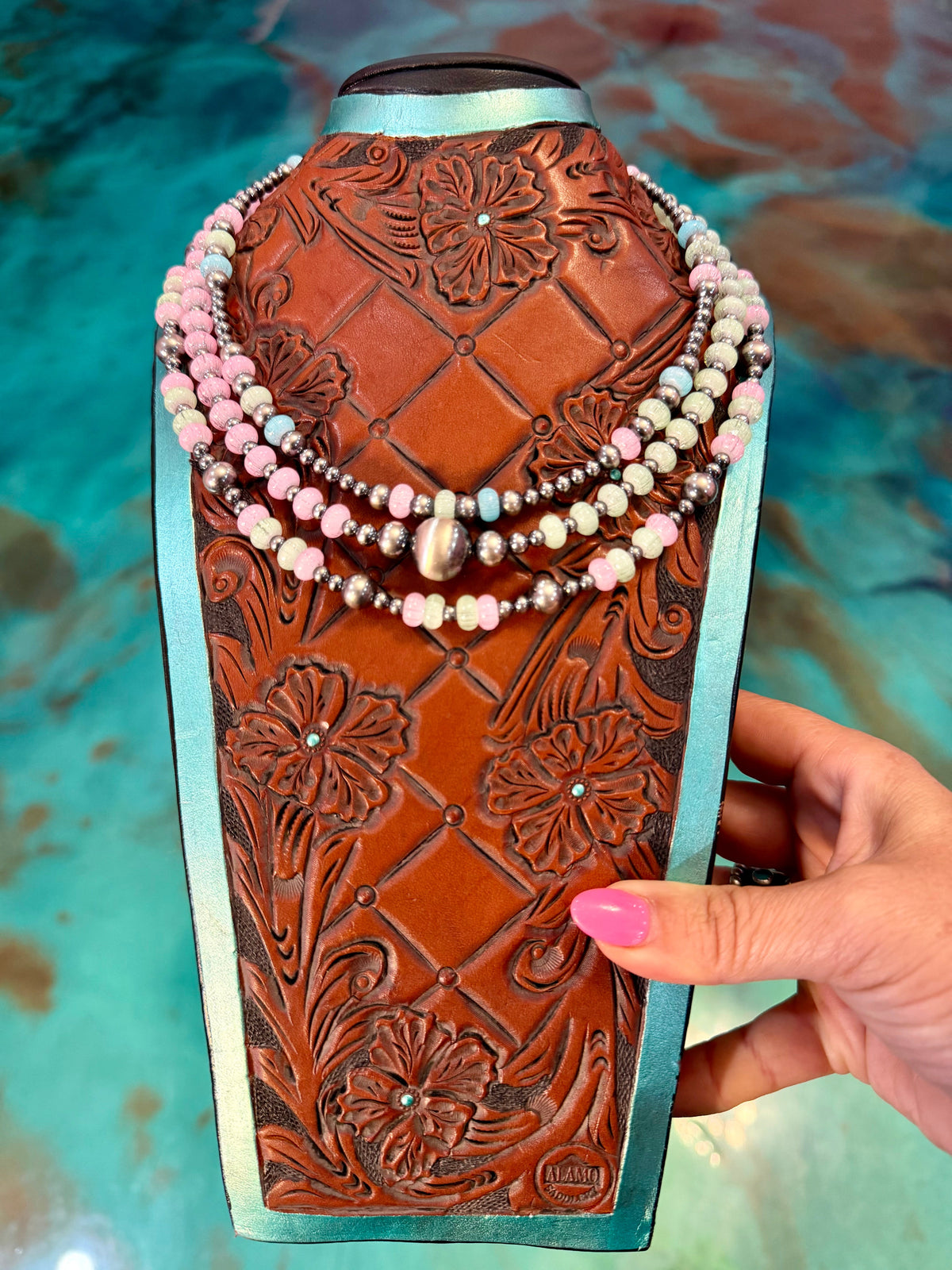 One Time Pieces – Pink, Green & Blue Glass Sterling Silver Necklace Collection