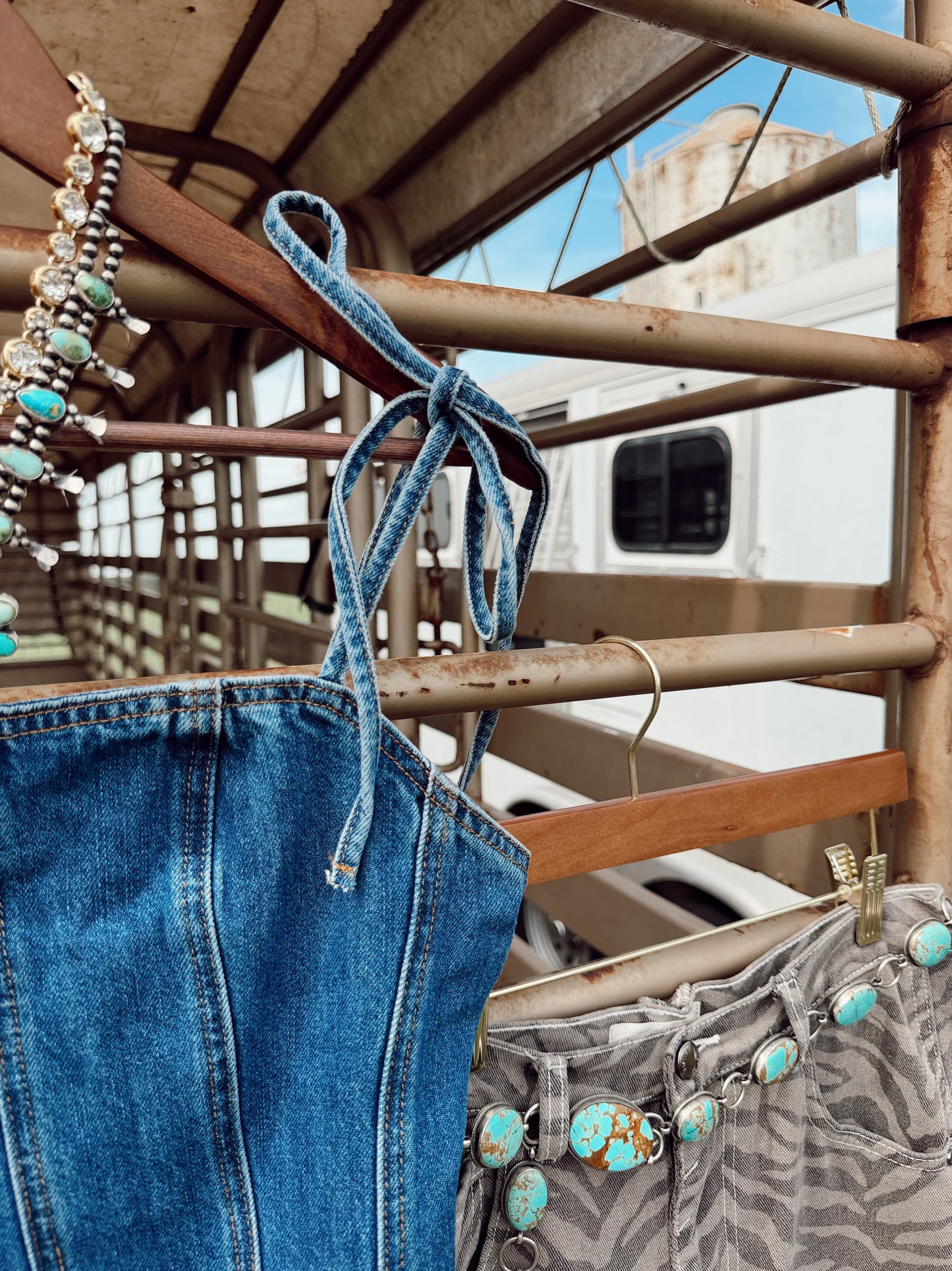The Dumas Denim Corset Top