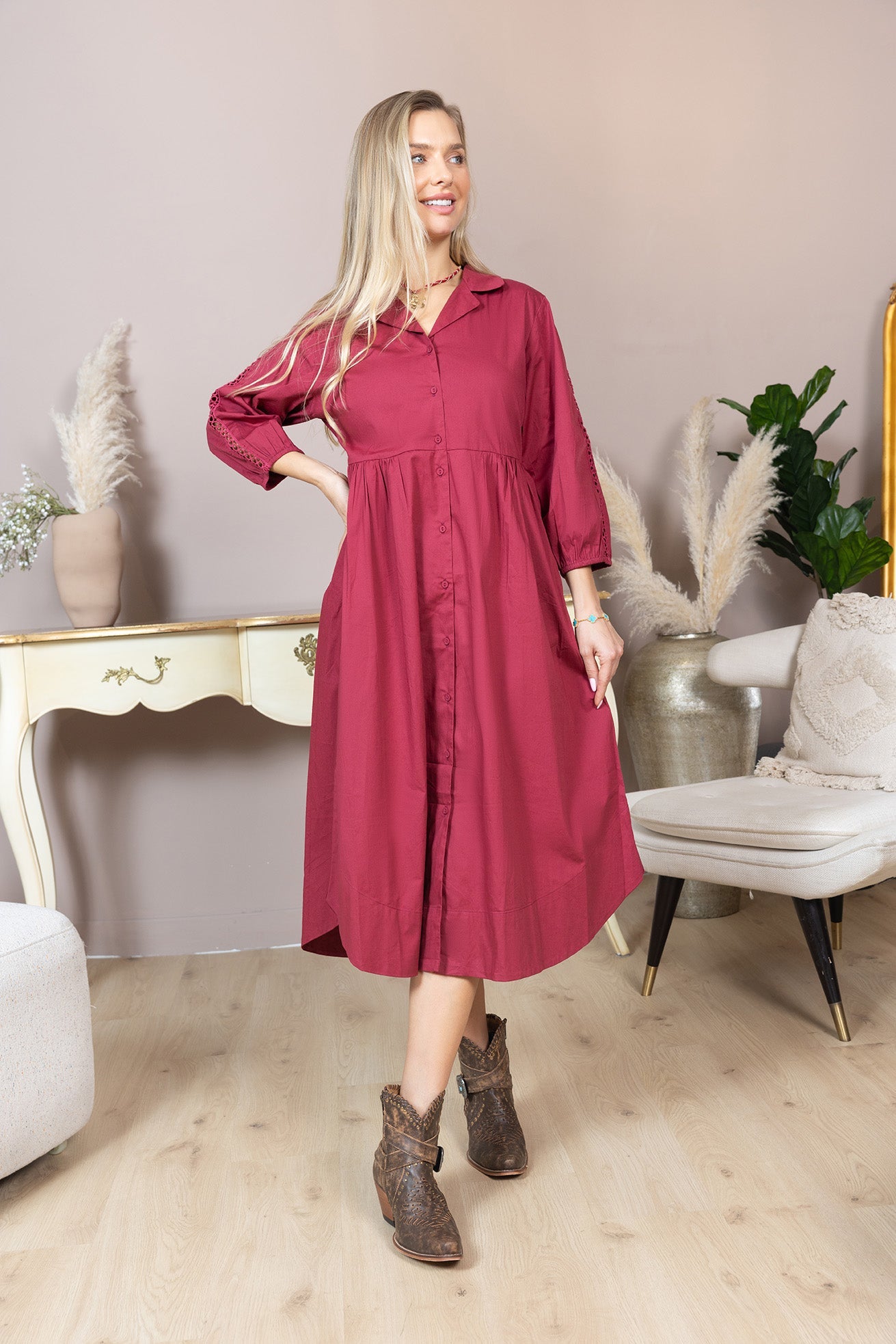 Ninika Drop Waist Dress -(SMALL)