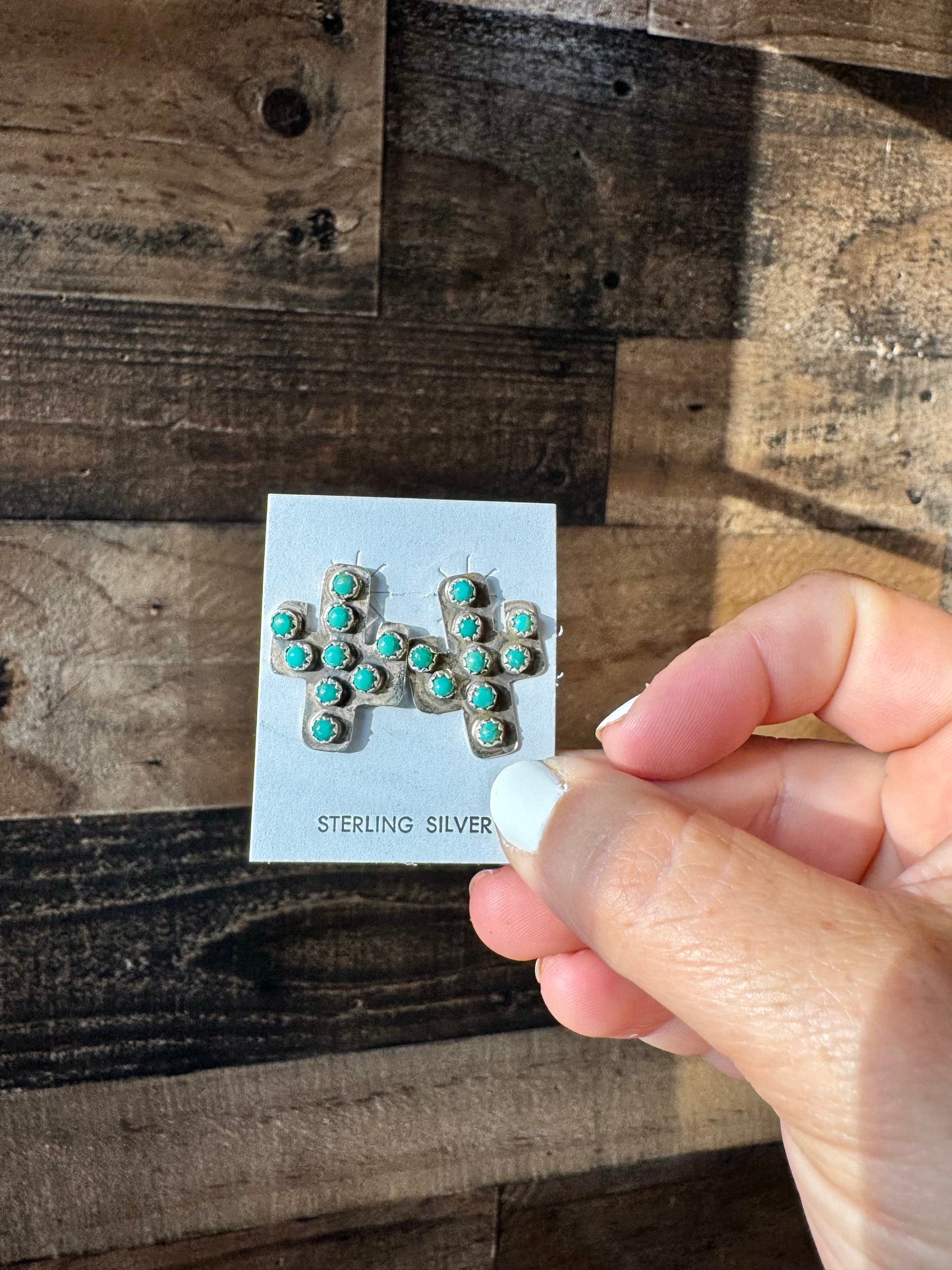 Turquoise Cactus Studs