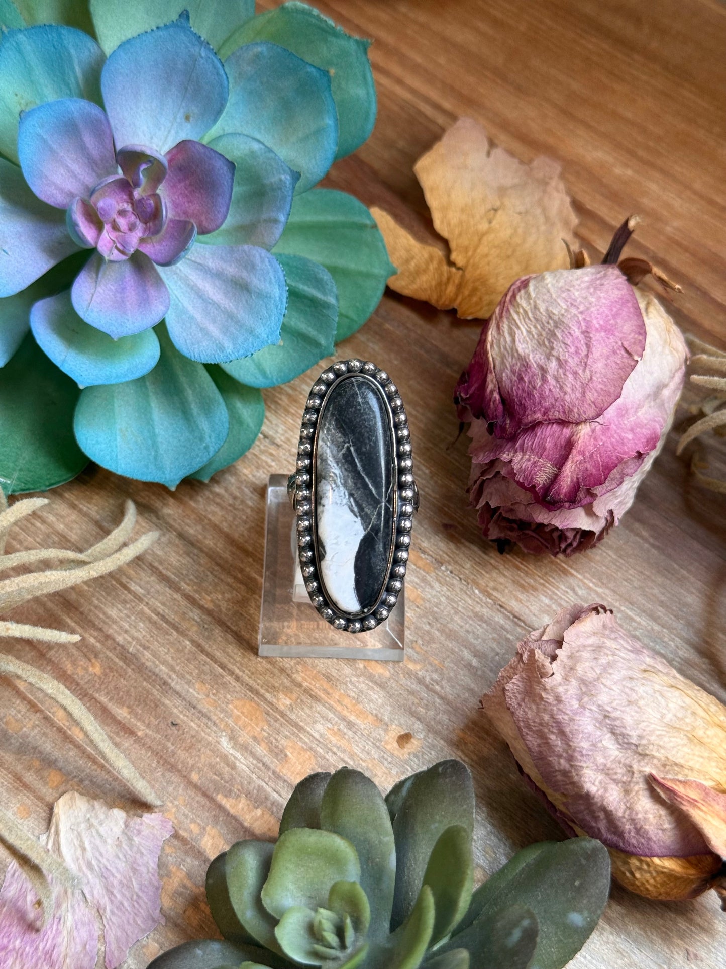 MJ Ring -White Buffalo Adjustable Ring