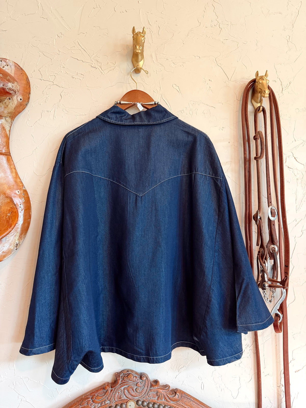 The Blu Outlaw Denim Poncho Top