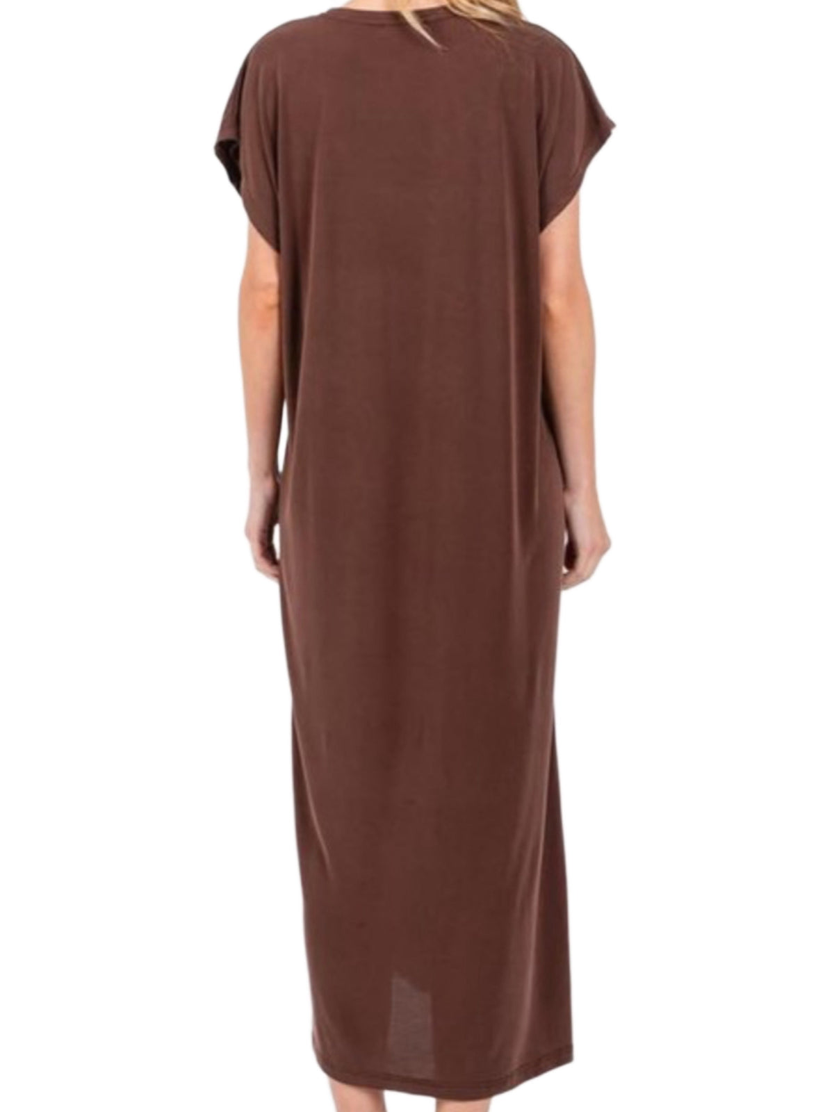 The Western Boot Stitch T-Shirt Dress in Brown