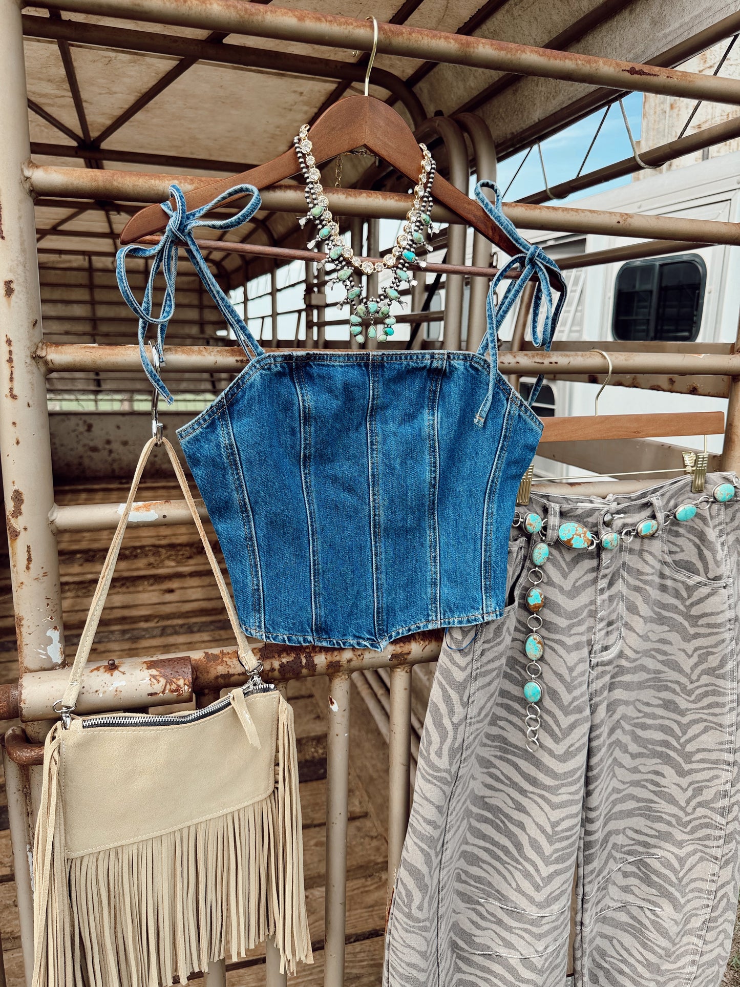 The Dumas Denim Corset Top