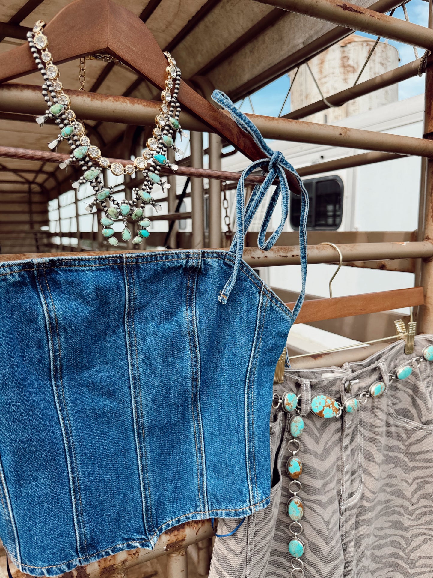 The Dumas Denim Corset Top