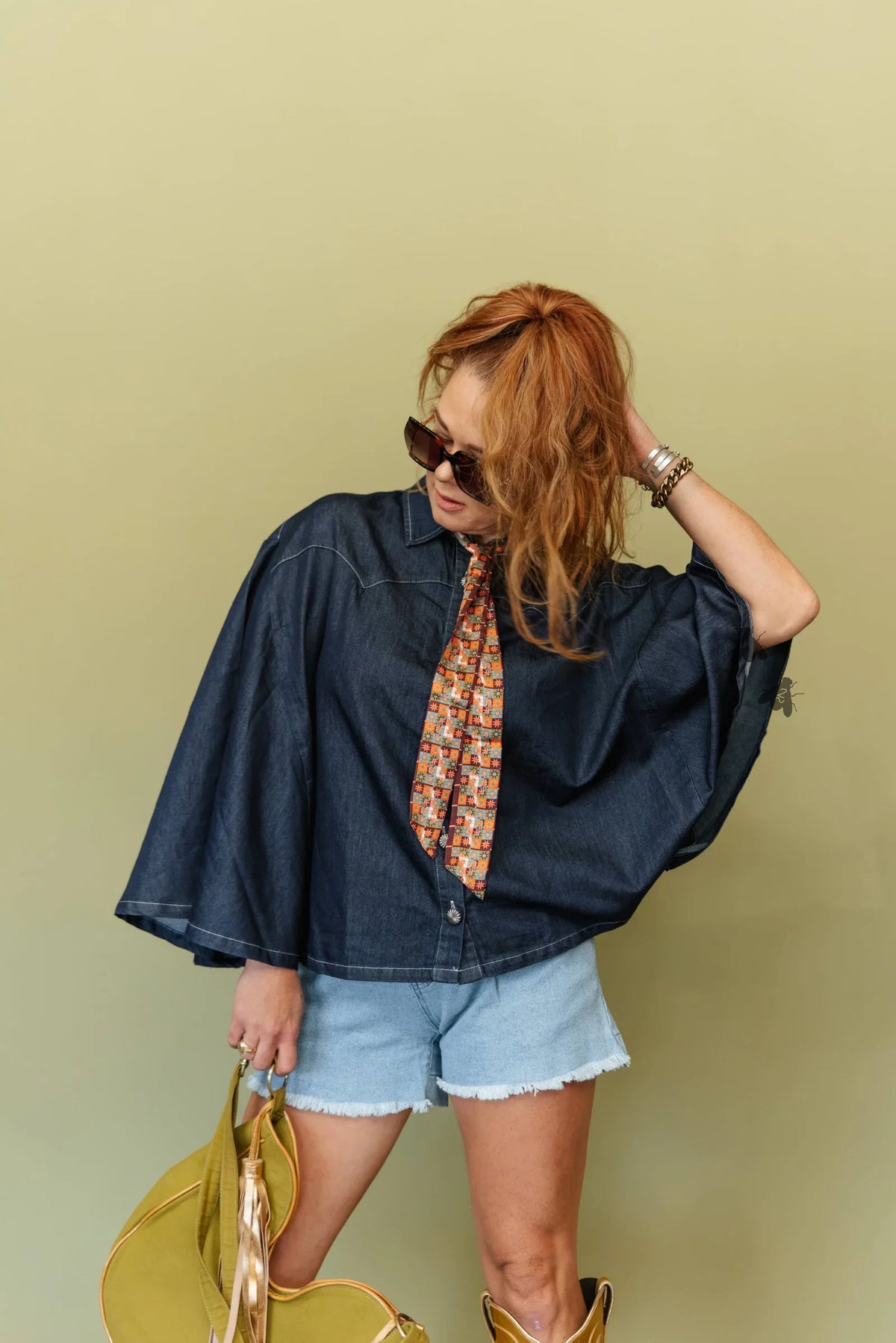 The Blue Outlaw Denim Poncho Top