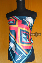 Load image into Gallery viewer, Women&#39;s scarf, Western Accessories, Western Apparel, Western Wholesale, western wild rags, cowboy rags, cowboy scarf, Wholesale Accessories, Wholesale Apparel, colorful wild rags, bright wild rags, boho western, boho wild rag, patterned wild rags, colorful wild rags, buffalo wild rag, buffalo and cactus pattern