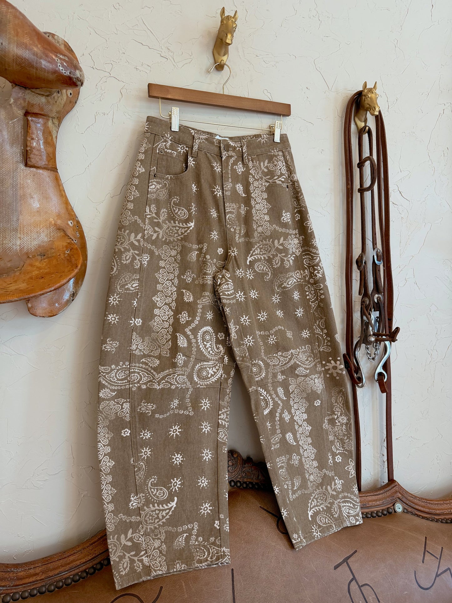 The Dun Paisley Barrel Jeans