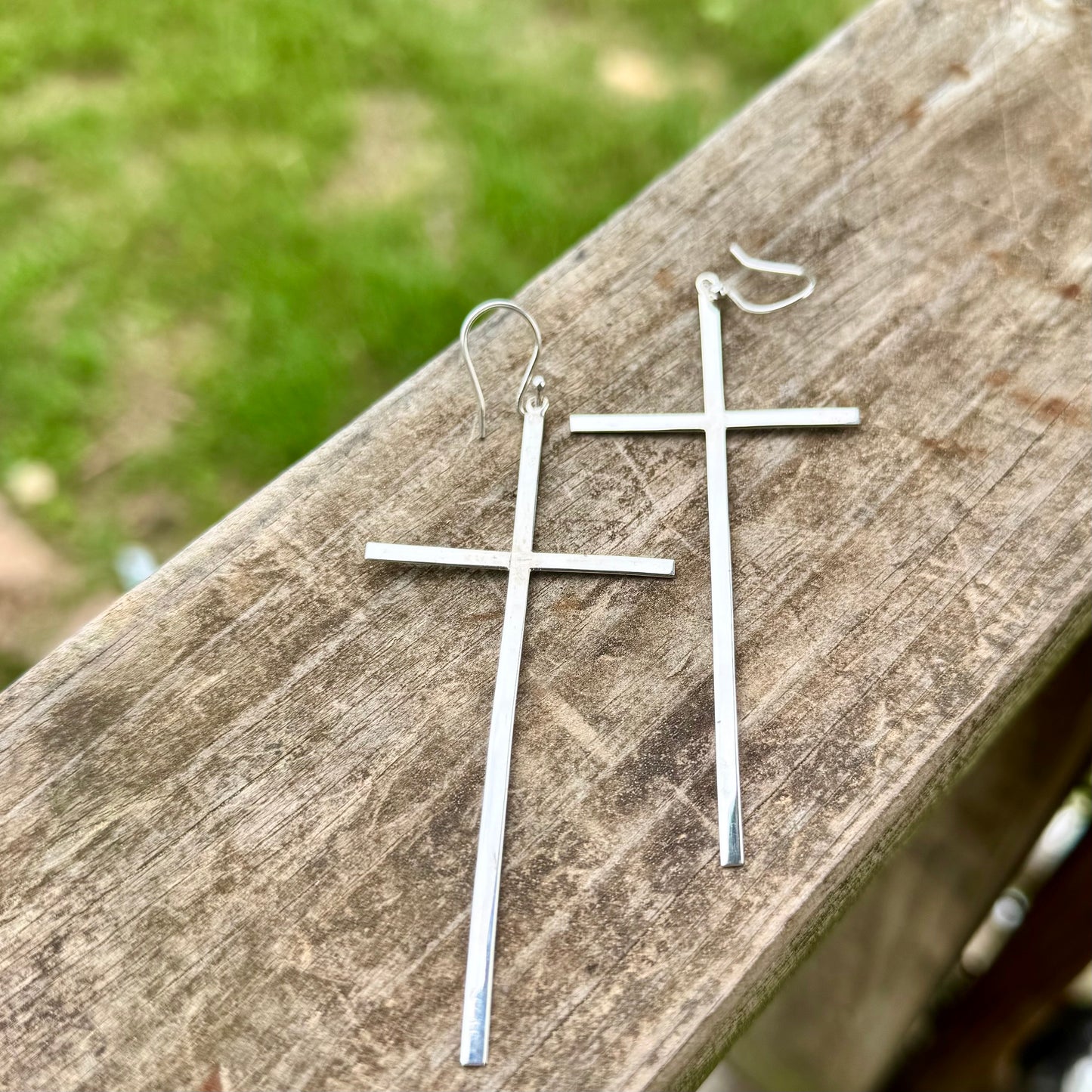 Sterling Cross Earrings