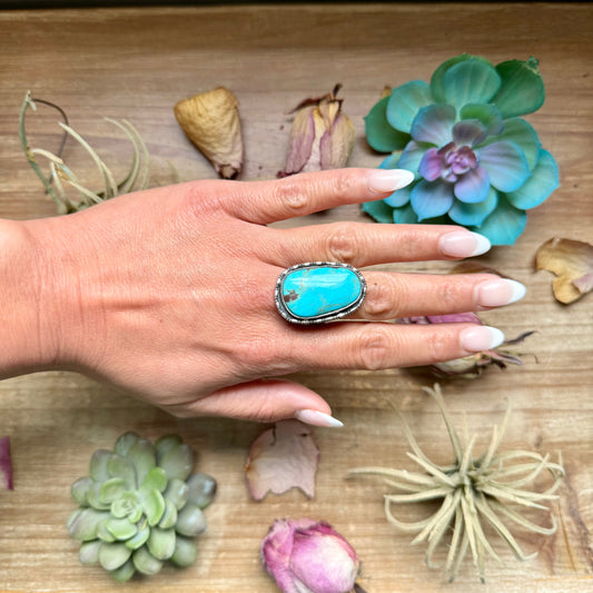 Sterling Silver One-Stone Adjustable Ring – Handmade In-House by The Bijoux FAB