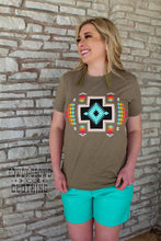 Load image into Gallery viewer, western apparel, western graphic tee, graphic western tees, wholesale clothing, western wholesale, women&#39;s western graphic tees, wholesale clothing and jewelry, western boutique clothing, western women&#39;s graphic tee, aztec print tee