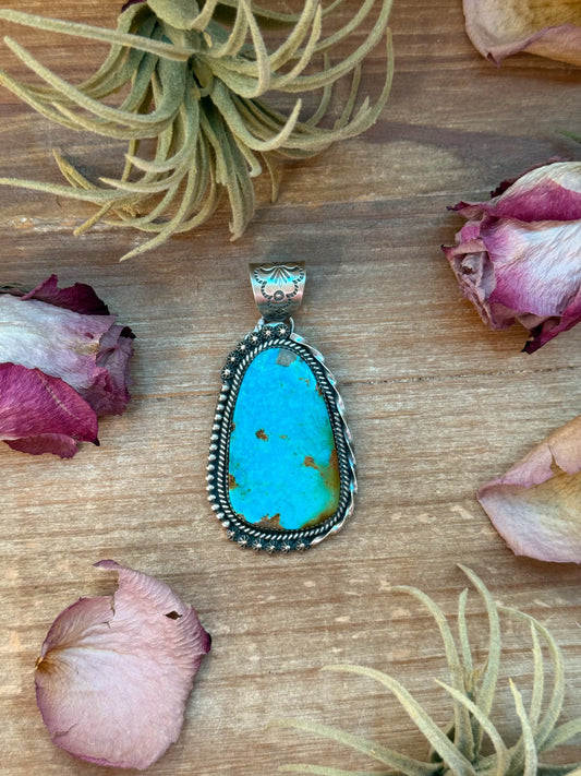 Kingman Turquoise Sterling Silver Pendant
