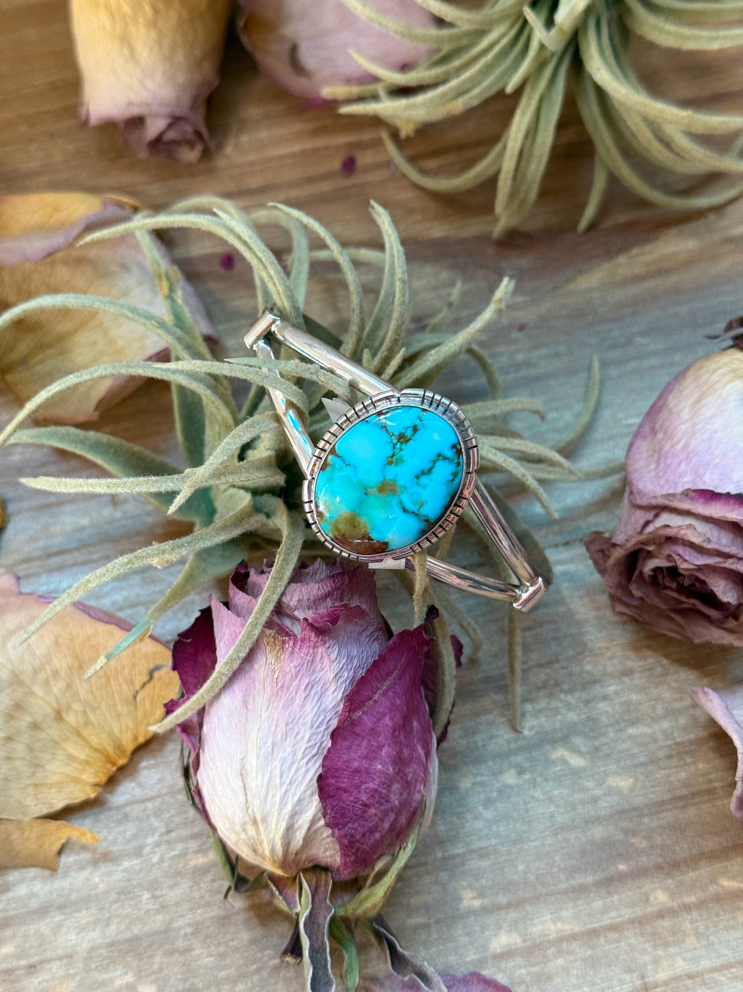 Sterling Silver Turquoise Cuff Bracelet – Small Wrist Friendly