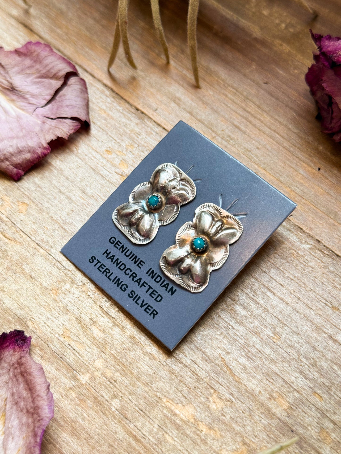 Sterling Silver Kingman Turquoise Stud Earrings