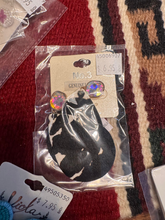 Cowhide Rhinestone earring