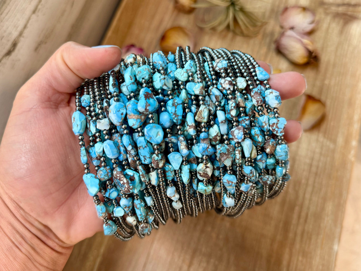 Golden Hills Turquoise & Sterling Silver Pearl Necklace – 16 Inch