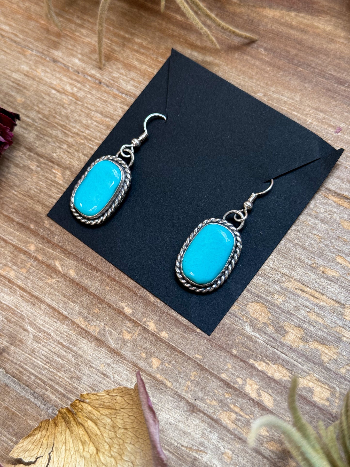 Sterling Silver Big Nugget Turquoise Dangle Earrings – Handmade by Artist Jason Ogg