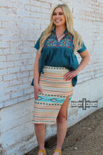 Load image into Gallery viewer, Western Apparel, Western skirts, Western Fashion, Western Boutique, Western Wholesale, cowgirl skirts, western outfits, western attire, western style skirts, western print skirts, wholesale clothing, western skirt, western apparel skirts, dressy western, western midi skirt, western bottoms, aztec print skirt, western aztec print skirt