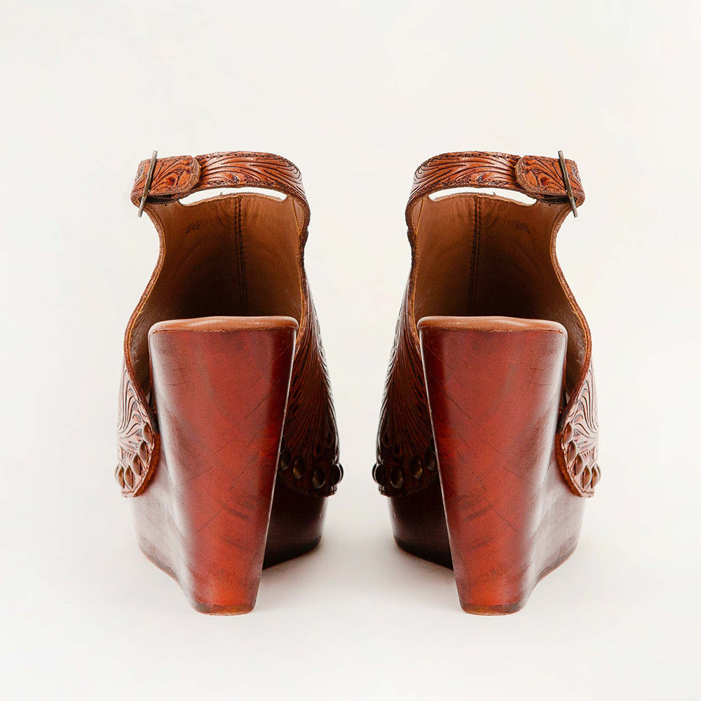Loyal West Amelia Sandals Handtooled Leather