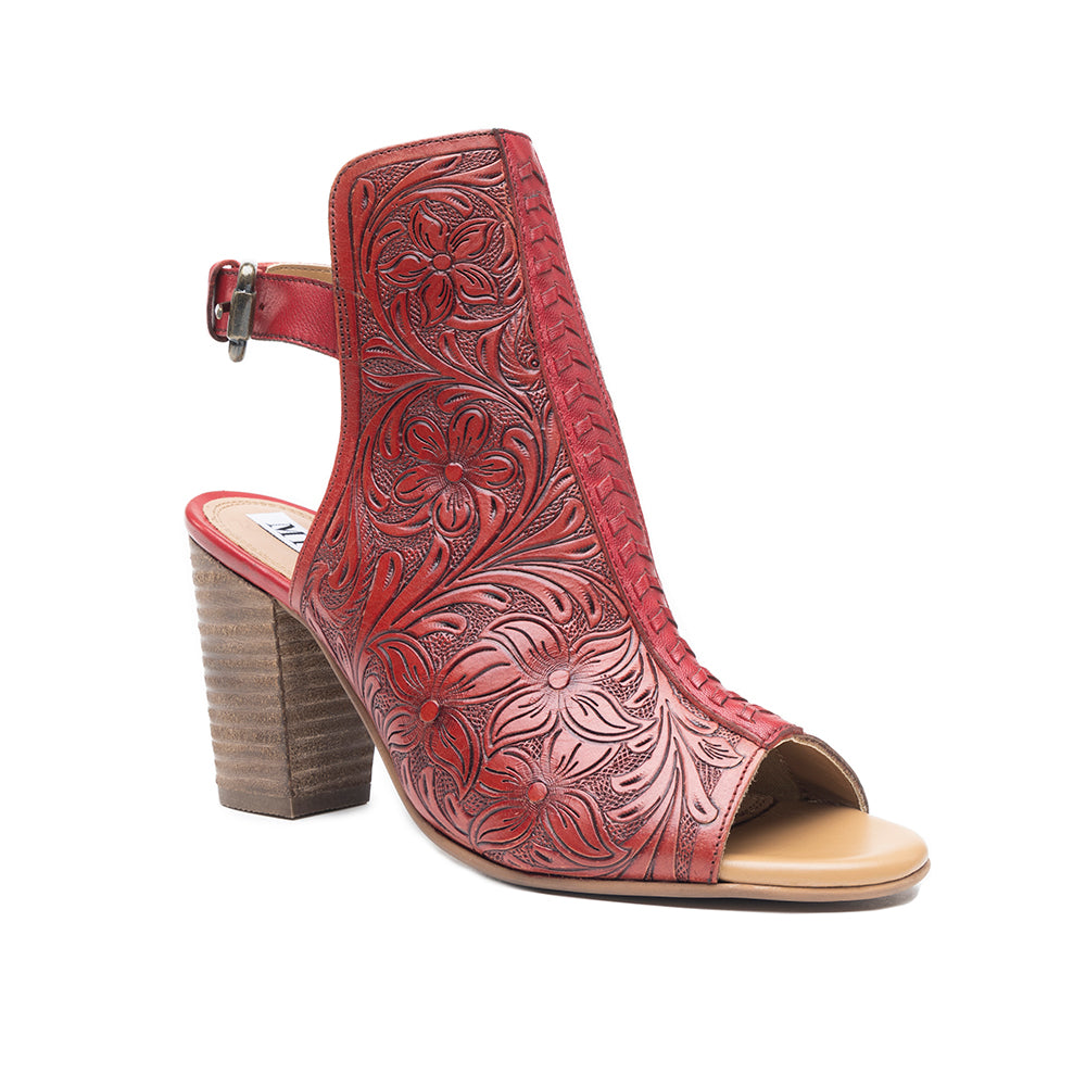 Myra Callandra Handtooled Cowgirl Boots for Women - Mid-Top Ankle Strap Western Boots for Bold Rodeo Adventures