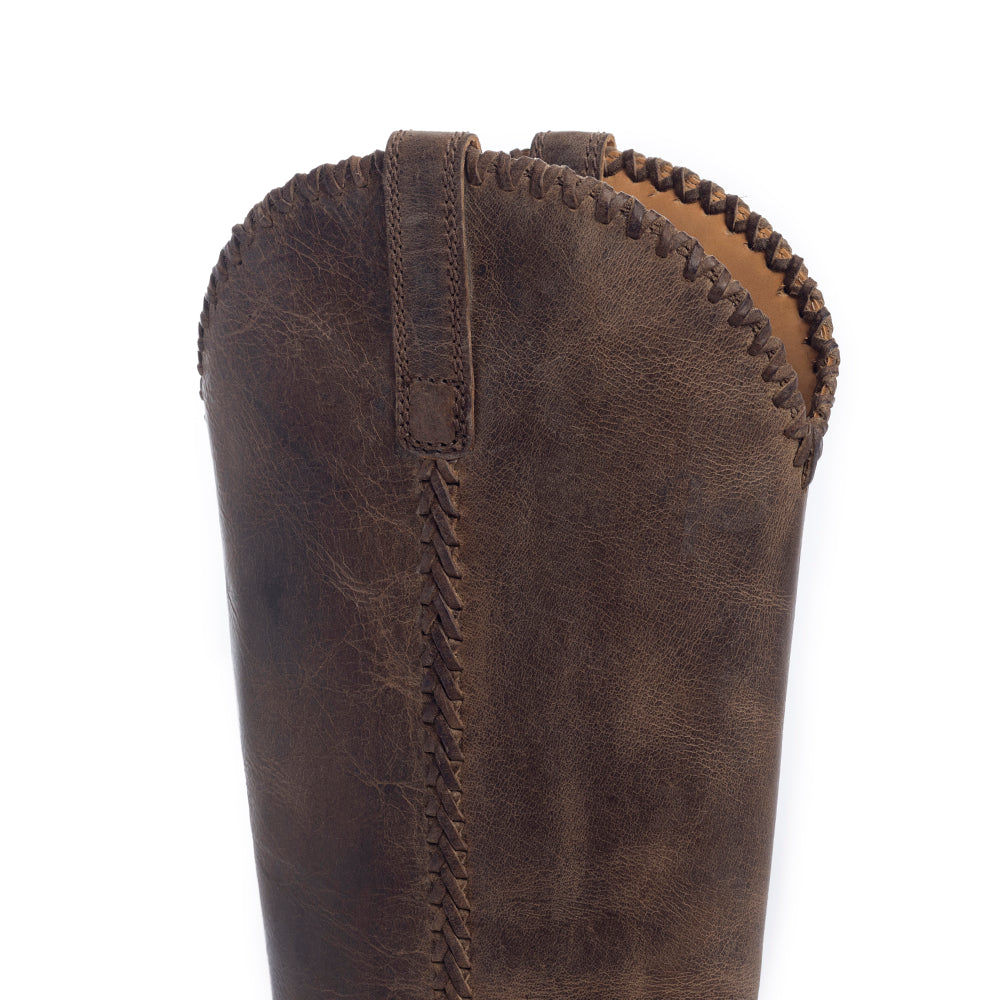Myra High Plains Stitched Leather Boots for Women – Pointed Toe, Low Heel Cowgirl Boots with Western Tall Design