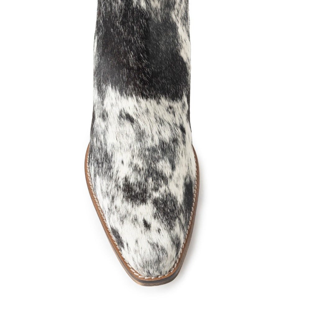 Myra Reyna Ridge Hairon Leather Booties Teal Handtooled Detail, Square Toe, Country Cowgirl Style